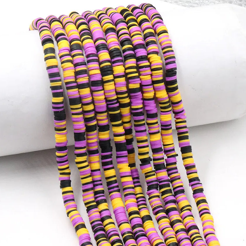 Flat Clay Beads 6mm Colorful Mixed Polymer Spacer 10strands 8