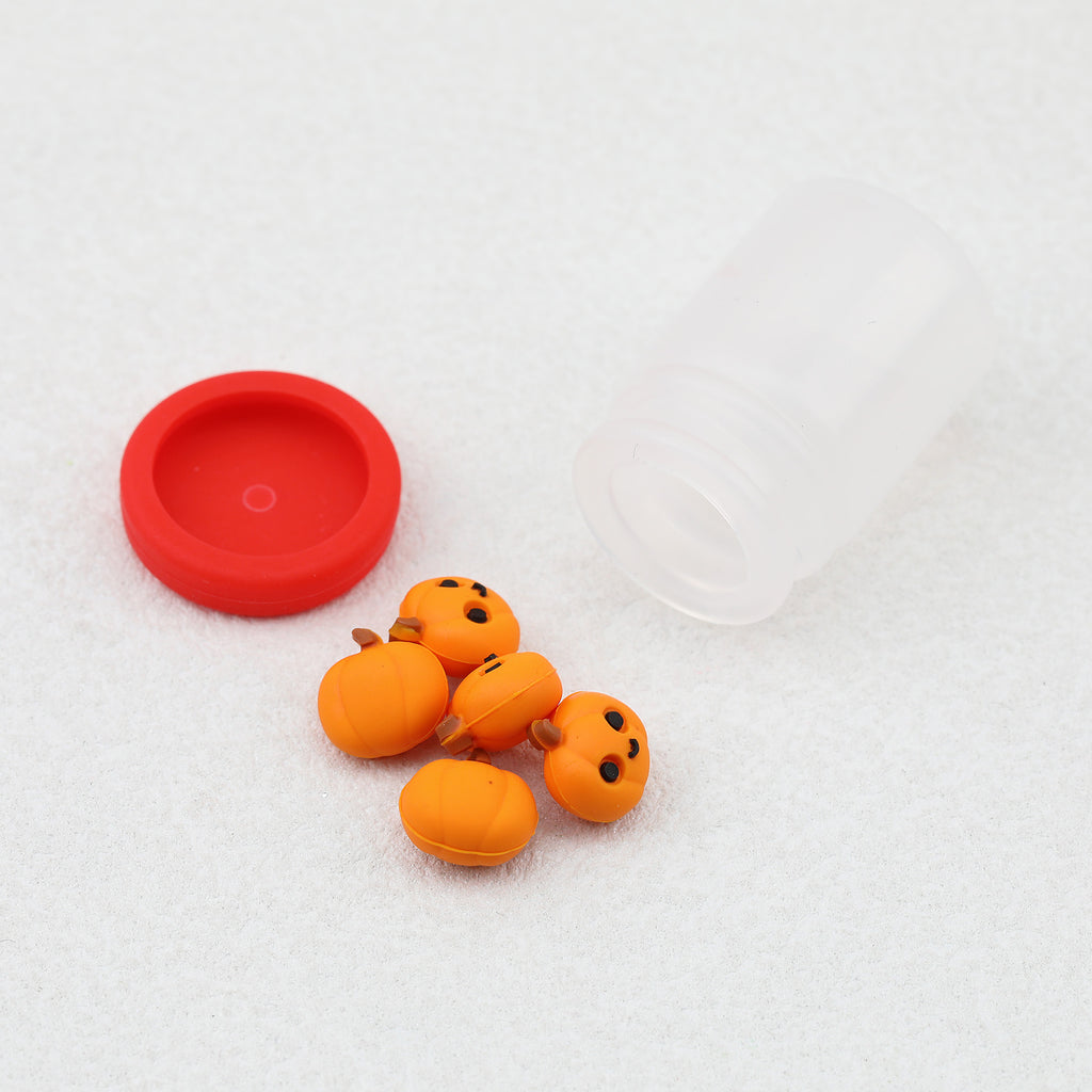 3D Halloween Pumpkin Bottle Silicone Focal Beads 20pcs 2