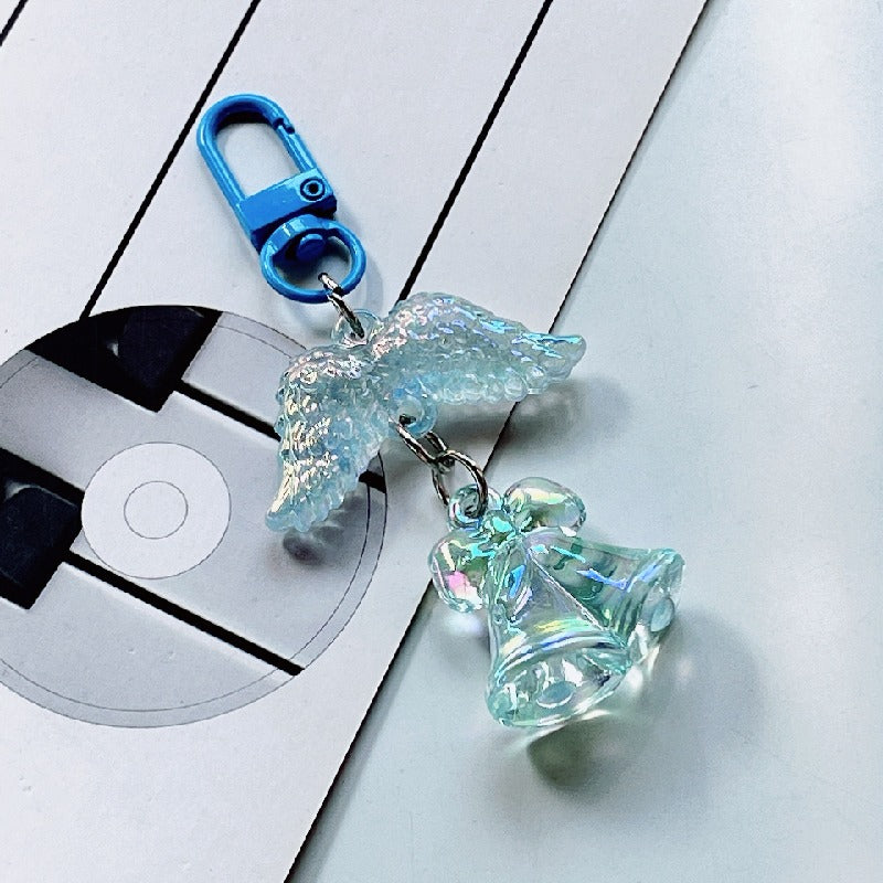 Acrylic Orchid Keychain Transparent Floral Rainbow Hues Charm 6
