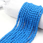 Cube Clay Beads 6mm Solid Color Polymer Matte Finish 10strands 25