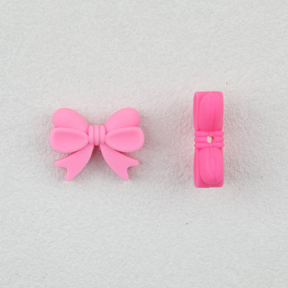 Bow Shape Silicone Beads with Vertical Hole 2.5mm 20pcs 3