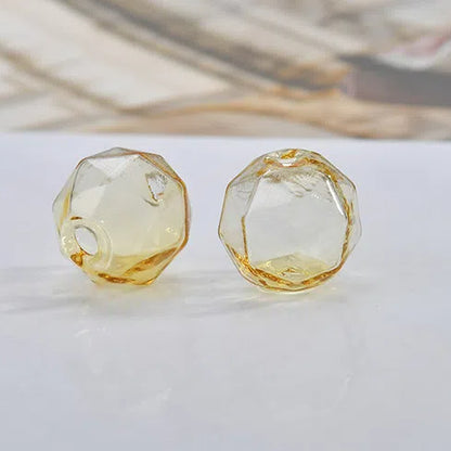 Transparent Faceted Hollow Polygonal Glass Beads 16mm 10pcs 10