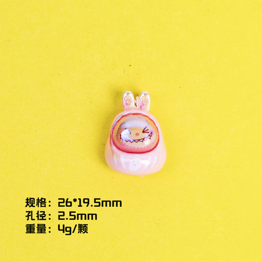 Plating POP BEAN Lucky Star Series Resin Beads Whimsical Characters 10pcs 13