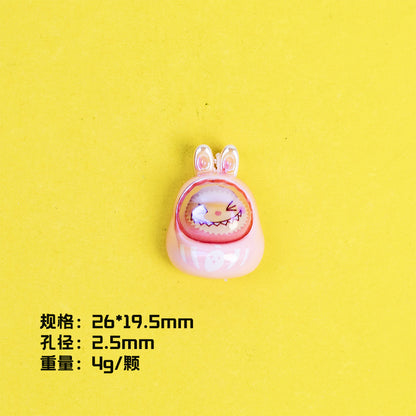 Plating POP BEAN Lucky Star Series Resin Beads Whimsical Characters 10pcs 13