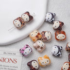 Leopard Print Hello KT Acrylic Beads 14mm Matte Finish 20pcs 2