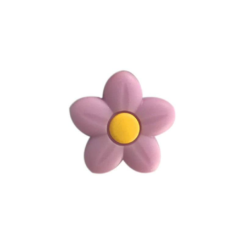 Silicone Focal Beads Flower Pastel Colors Center Dot 20pcs 5