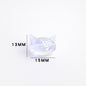 Cat Shaped 15mm Glass Beads Sparkling Reflective Surface 10pcs 10