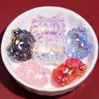 Plating 3D Crab Acrylic Beads 20mm Transparent Colorful 10pcs 5