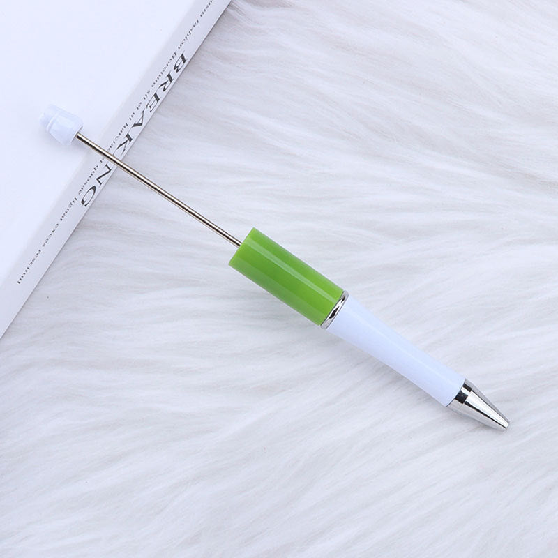 Beadable Pens Wholesale, Two Color Plastic Pastel White Barrel Ballpoint, 11.5mm x 145mm