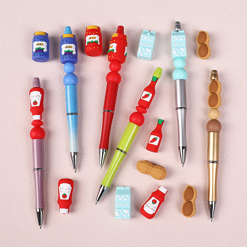Silicone 3D Focal Beads Jam Bottle Mini Jars Bright Colors 20pcs 6