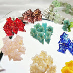 Lampwork Glass Beads Lily Flower 8mm 13mm Gilded Details 8pcs