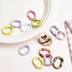 Zinc Alloy Heart Oval Painted Spring Keyrings 28mm 6pcs 2