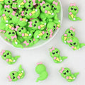 3D Green Bow Caterpillar Silicone Focal Beads 20 pcs