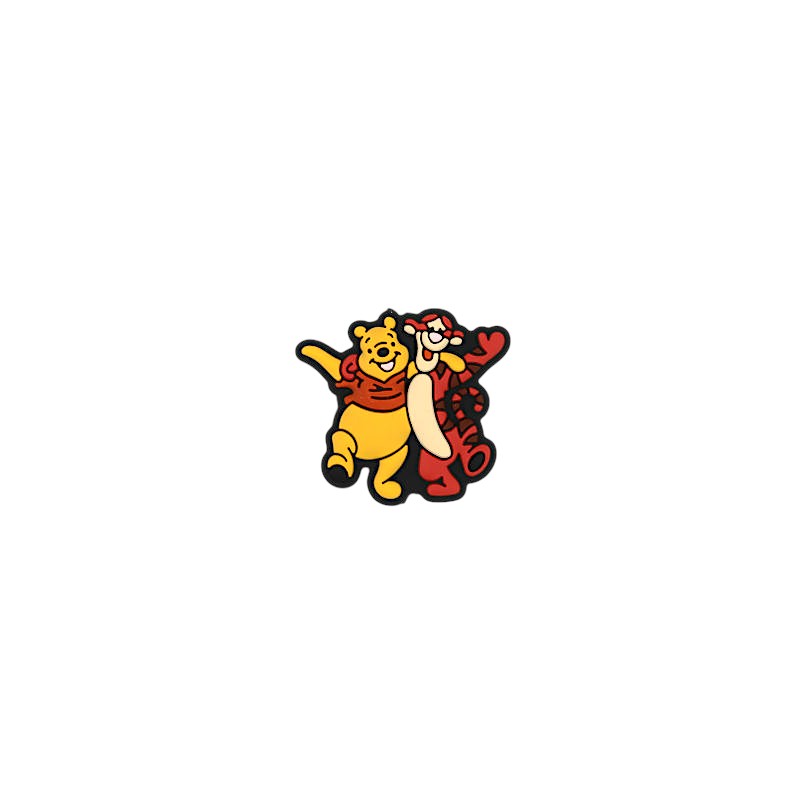 Silicone Focal Beads Disney Pooh Bear Tigger Side by Side 20pcs
