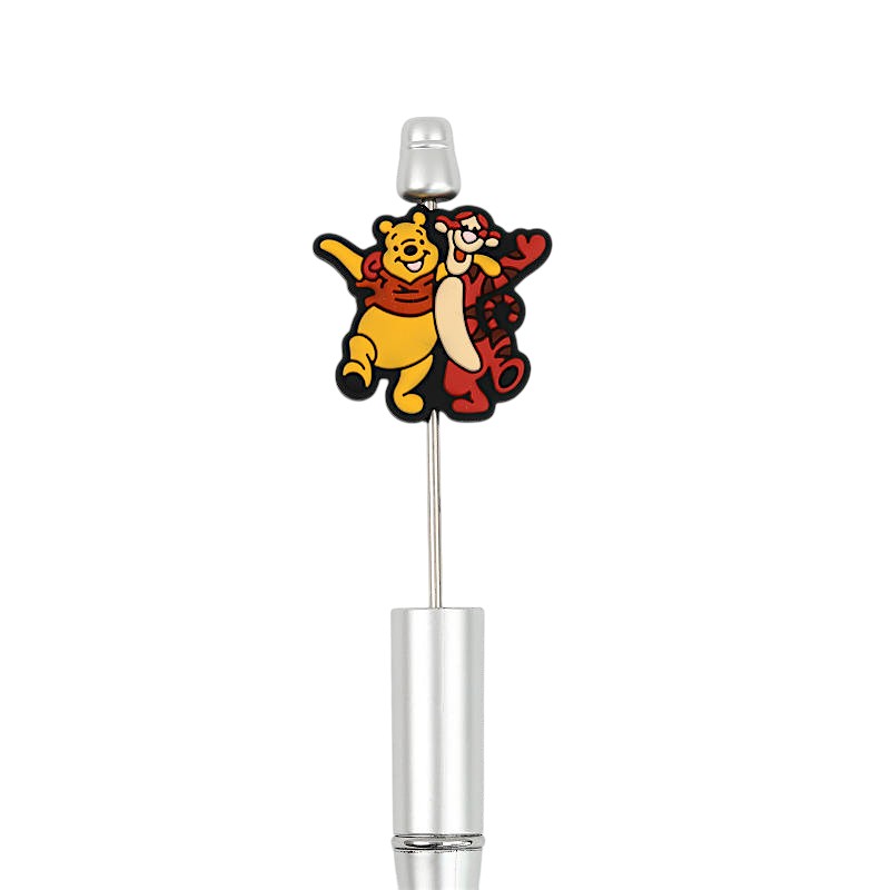 Silicone Focal Beads Disney Pooh Bear Tigger Side by Side 20pcs 2