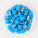 Blue Monster 3D Silicone Focal Beads 20pcs