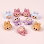 Silicone 3D Focal Beads Bunny Faces Multi Color 20pcs 3
