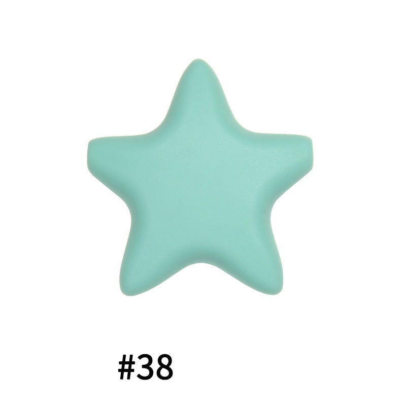 Star Shaped 45mm Silicone Beads Smooth Surface 50pcs 4