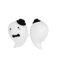 Silicone 3D Focal Beads Halloween Ghost With Top Hat Bow Tie