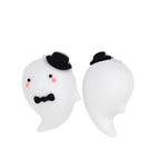 Silicone 3D Focal Beads Halloween Ghost With Top Hat Bow Tie