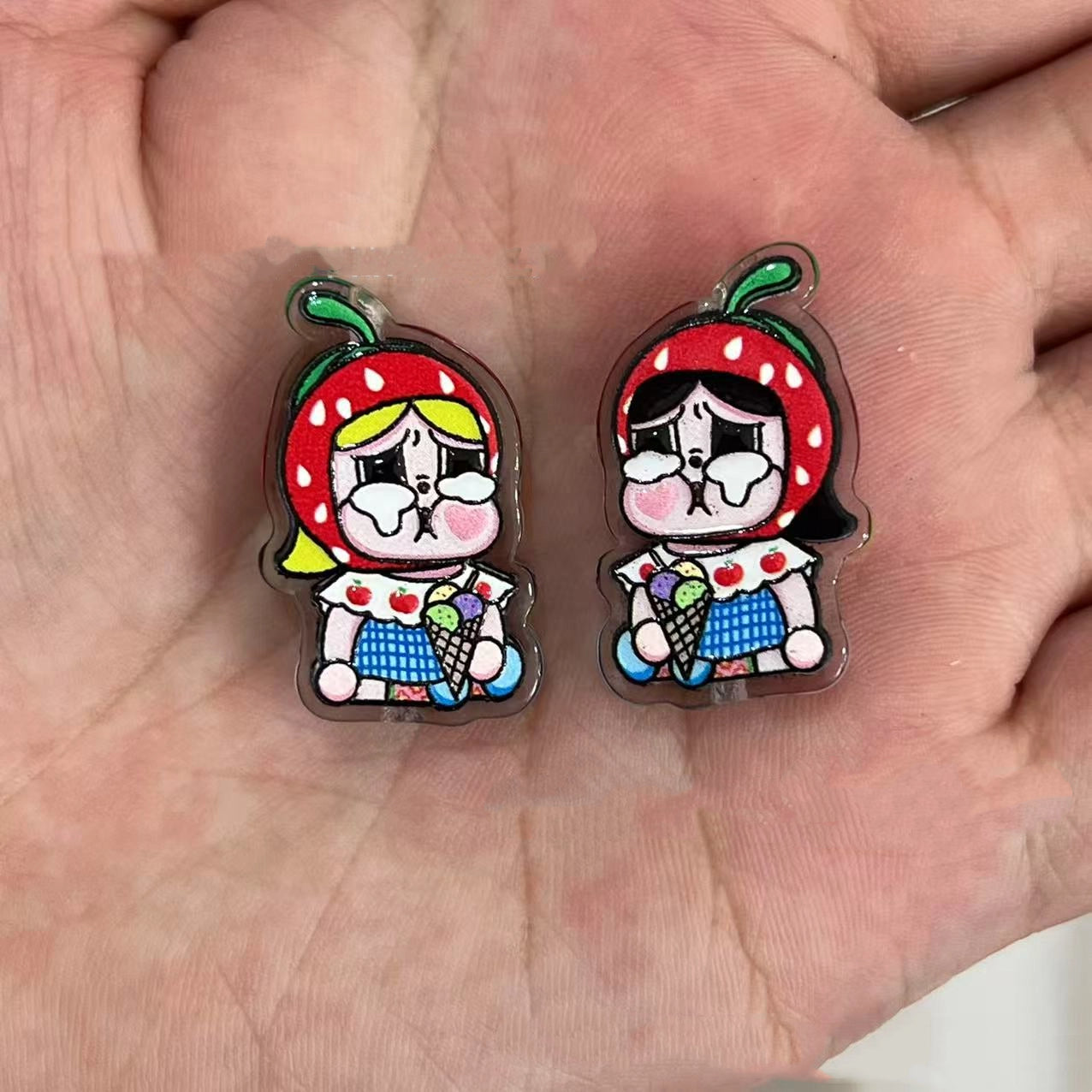 Adorable Crybabe Acrylic Beads 25mm Enamel Painted 10pcs 7