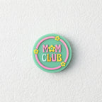Green Round Silicone Focal Beads Mom Club Design 20pcs