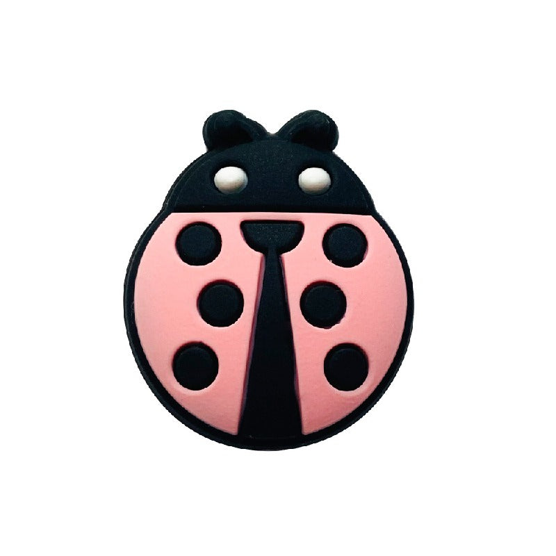 Silicone Focal Beads Seven-spotted Ladybug Rounded Shape 20pcs 8