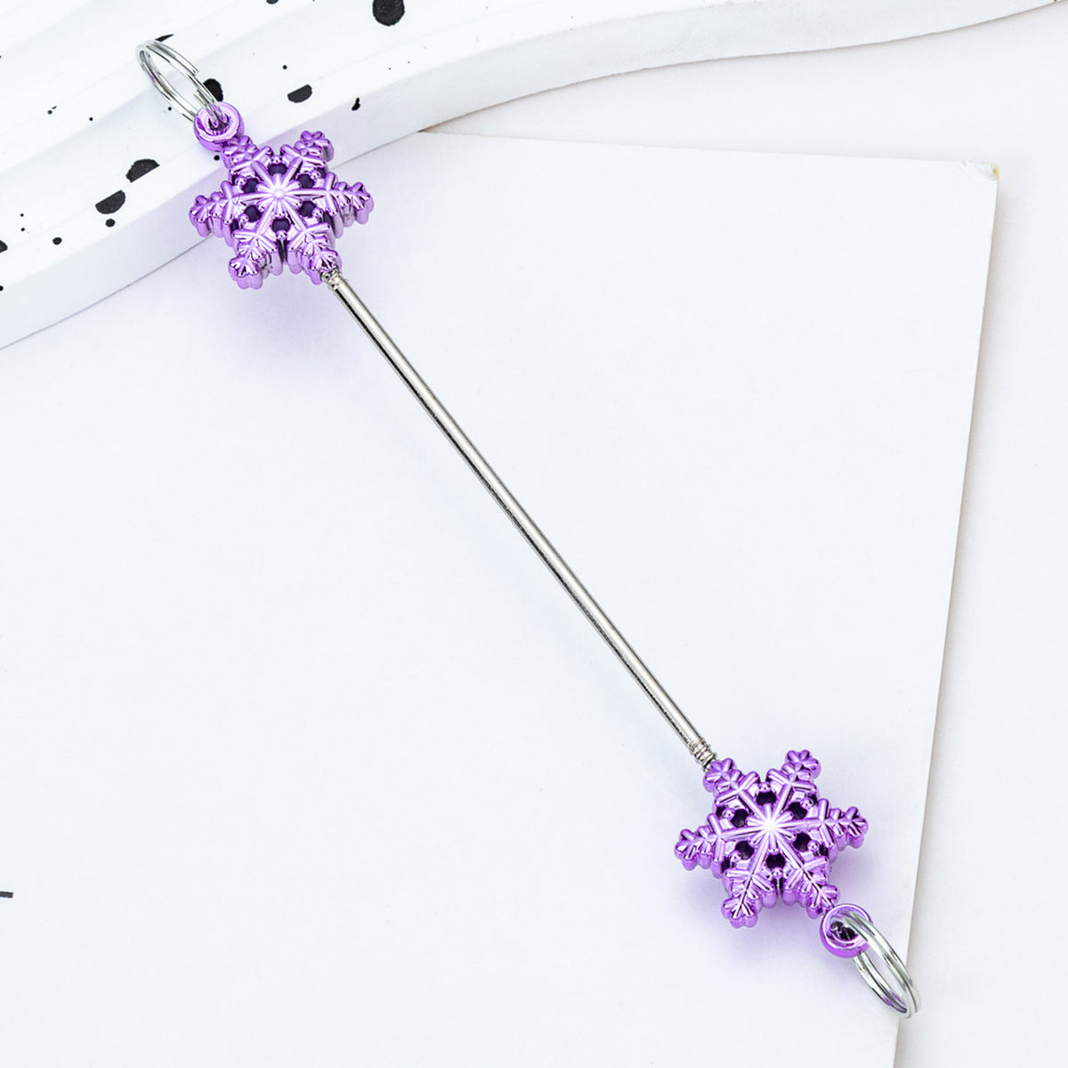 Beadable Blank Bars Christmas Snowflake-shaped