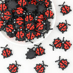 Silicone 3D Ladybug Focal Beads Red and Black 20pcs