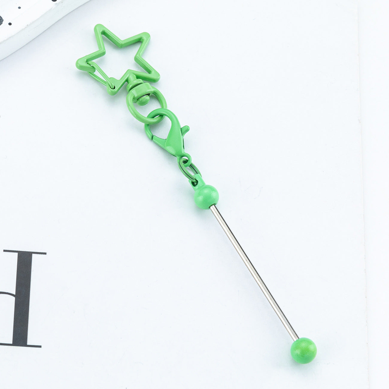 Beadable Metal Keychains Star-shaped