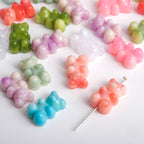 Gradient Teddy Bear Acrylic Beads 18mm Multicolor Glossy 250pcs