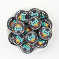 Blue Silicone Focal Beads Fire Pit Design 20pcs 2