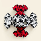 Silicone Focal Beads Firefighter Helmets With Crossed Axes 20pcs