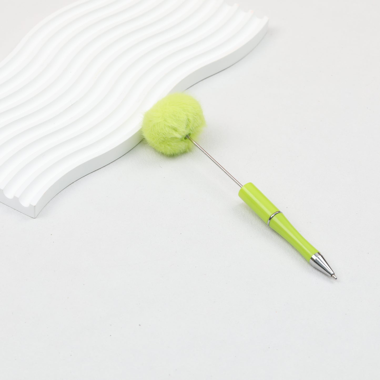 Beadable Pen Plush Pom-pom Colorful Ballpoint
