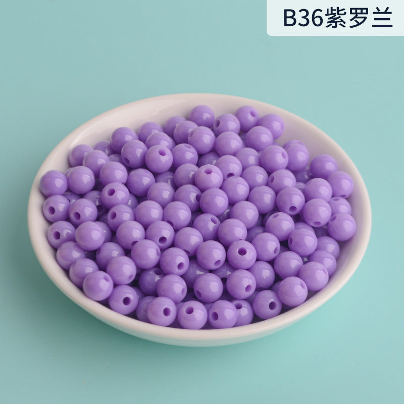 Solid Color Round Acrylic Beads 8mm 100g 21