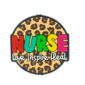 Silicone Focal Beads Nurse Love Inspire Heal Leopard Print 20pcs