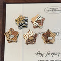 Vintage Leopard Star Acrylic Beads 25mm Animal Print Mixed 10pcs