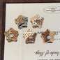 Vintage Leopard Star Acrylic Beads 25mm Animal Print Mixed 10pcs