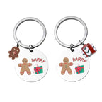 Christmas Gingerbread Man Keychain Stainless Steel Festive Charm