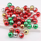 Christmas Printed Round Acrylic Beads 16mm Gold Pumpkin Design