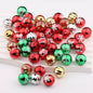 Christmas Printed Round Acrylic Beads 16mm Gold Pumpkin Design