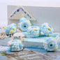 Hand Painted Acrylic Beads 16mm Blue Tone 10pcs 8