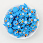 Blue 3D Bird Silicone Focal Beads 20 pcs