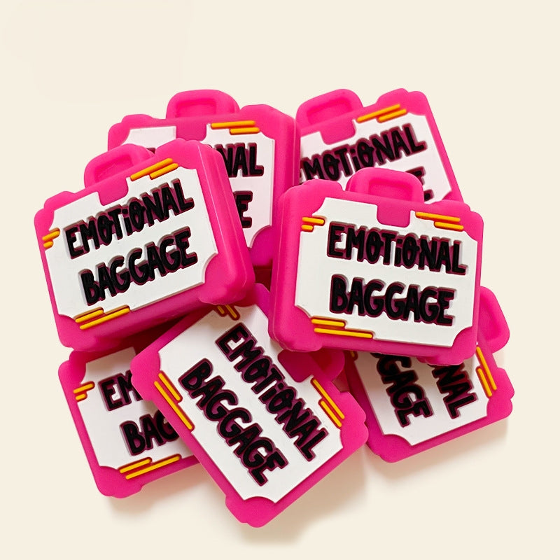Silicone Focal Beads Luggage Compartment Emotional Baggage Label 20pcs