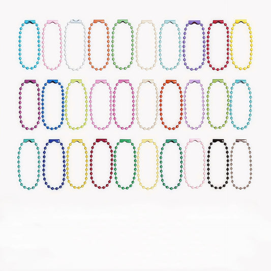 Multi Colored Iron Ball Chain Key Rings 10mm 12mm Length 100pcs