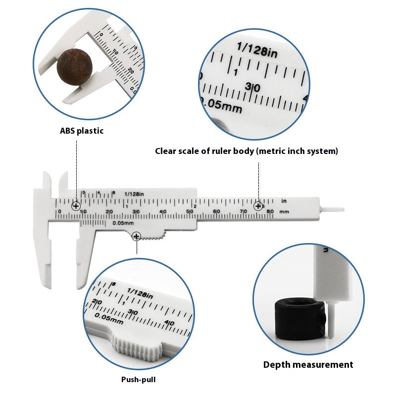 Dual Scale ABS Plastic Measuring Vernier Calipers 10cm 2pcs 4