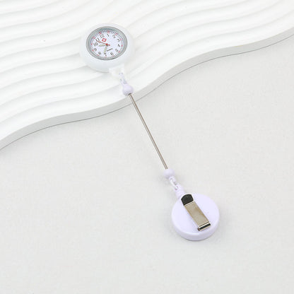 Beadable Retractable Badge Reel Watch Glow In The Dark Silicone Case Easy Pull Buckle - White