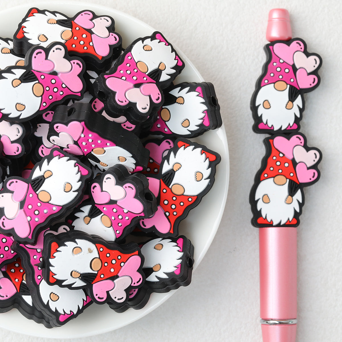 Valentine Balloon Dwarf Silicone Focal Beads 20Pcs 
