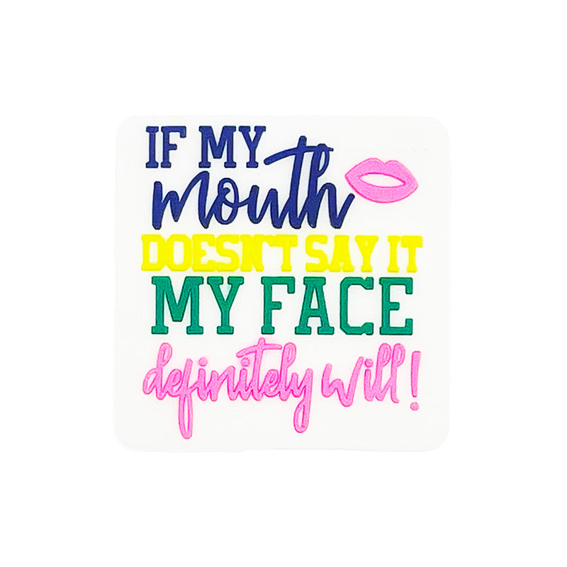 Silicone Focal Beads Colored Letters Pink Lip Accent 20pcs