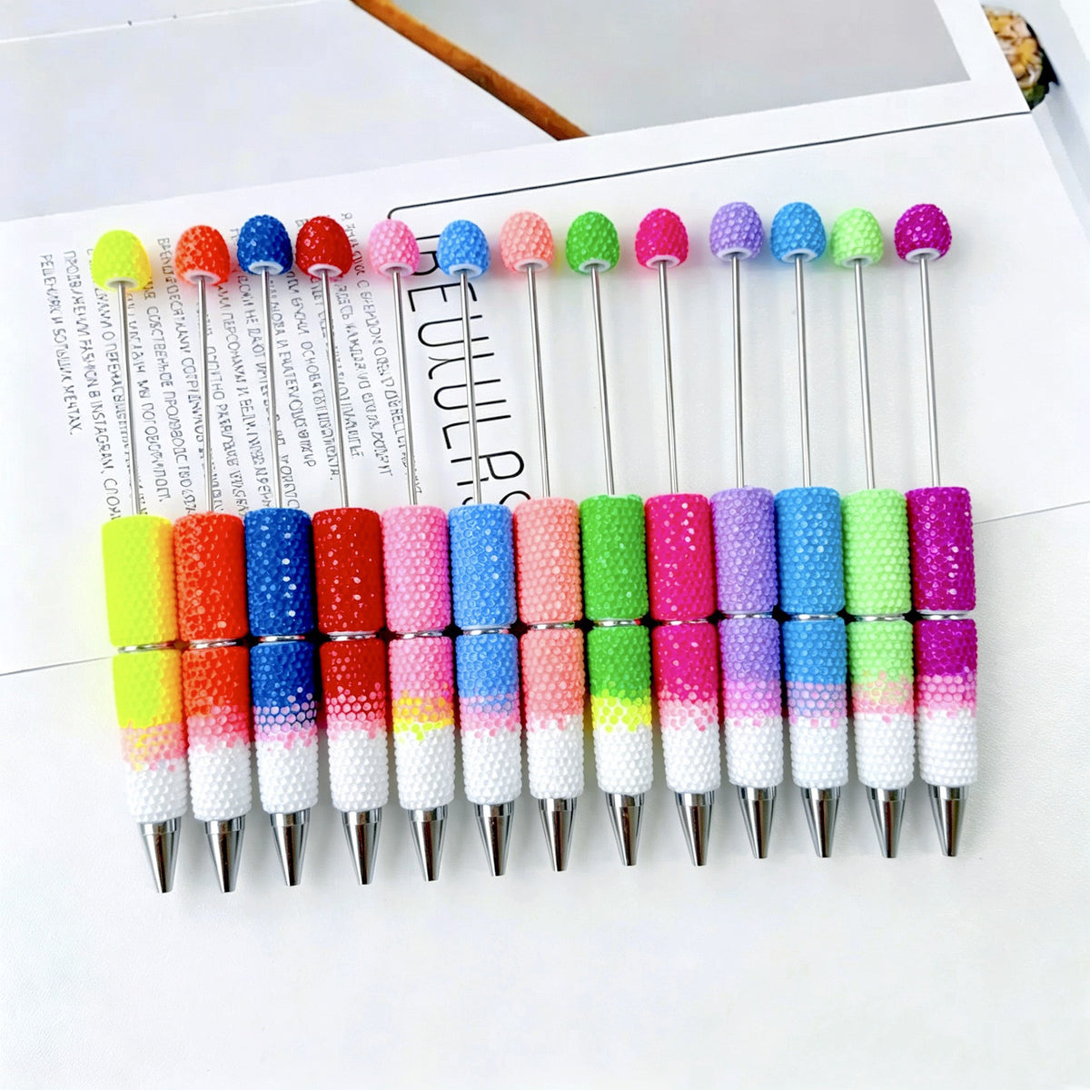 Creative DIY Candy Color Matching Rhinestones Beadable Pen